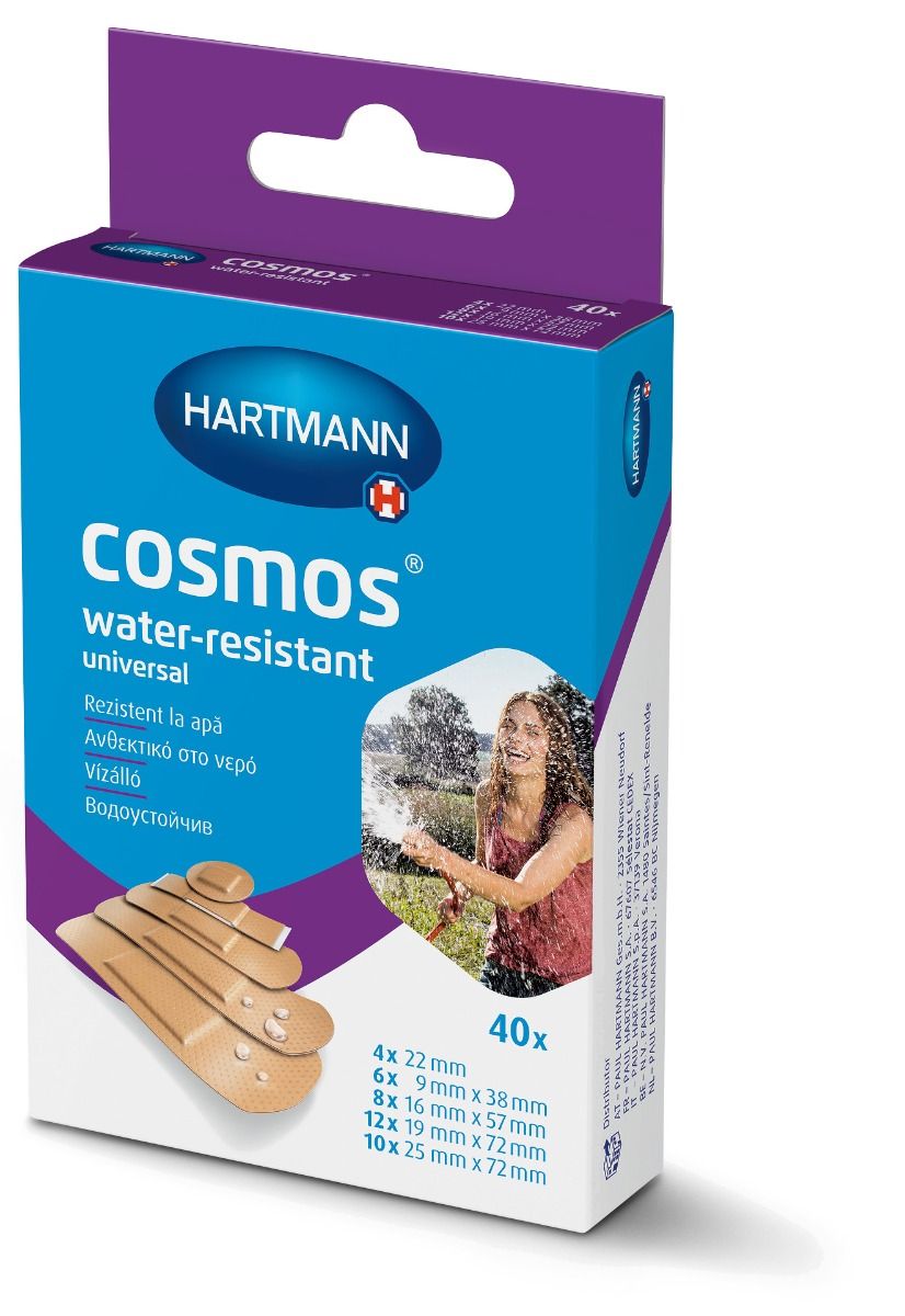 autokollita-epithemata-mikrotraumatwn-cosmos-water-resistance-strips-5-megethi-kasetina-40tmx Αυτοκόλλητα επιθέματα μικροτραυμάτων Cosmos Water Resistance στριπς 5 μεγέθη κασετίνα 40τεμ. - Image 1