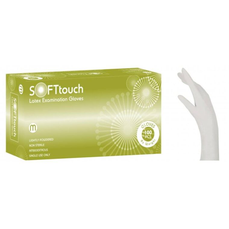 exetastika-gantia-soft-touch-leyko-me-poydra Γάντια Latex Soft Care NATURAL με πούδρα - λευκά - Image 1