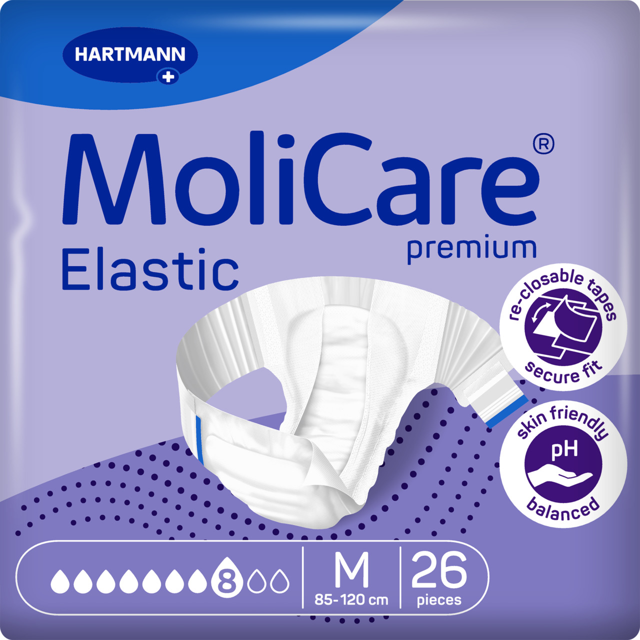 31340724 MRHI-MoliCare-Premium-Elastic-Size-M-8-drops-26-pieces MoliCare Premium Slip Elastic Πάνες νύχτας Νο Medium 8 σταγόνων 26τεμ. - Image 1