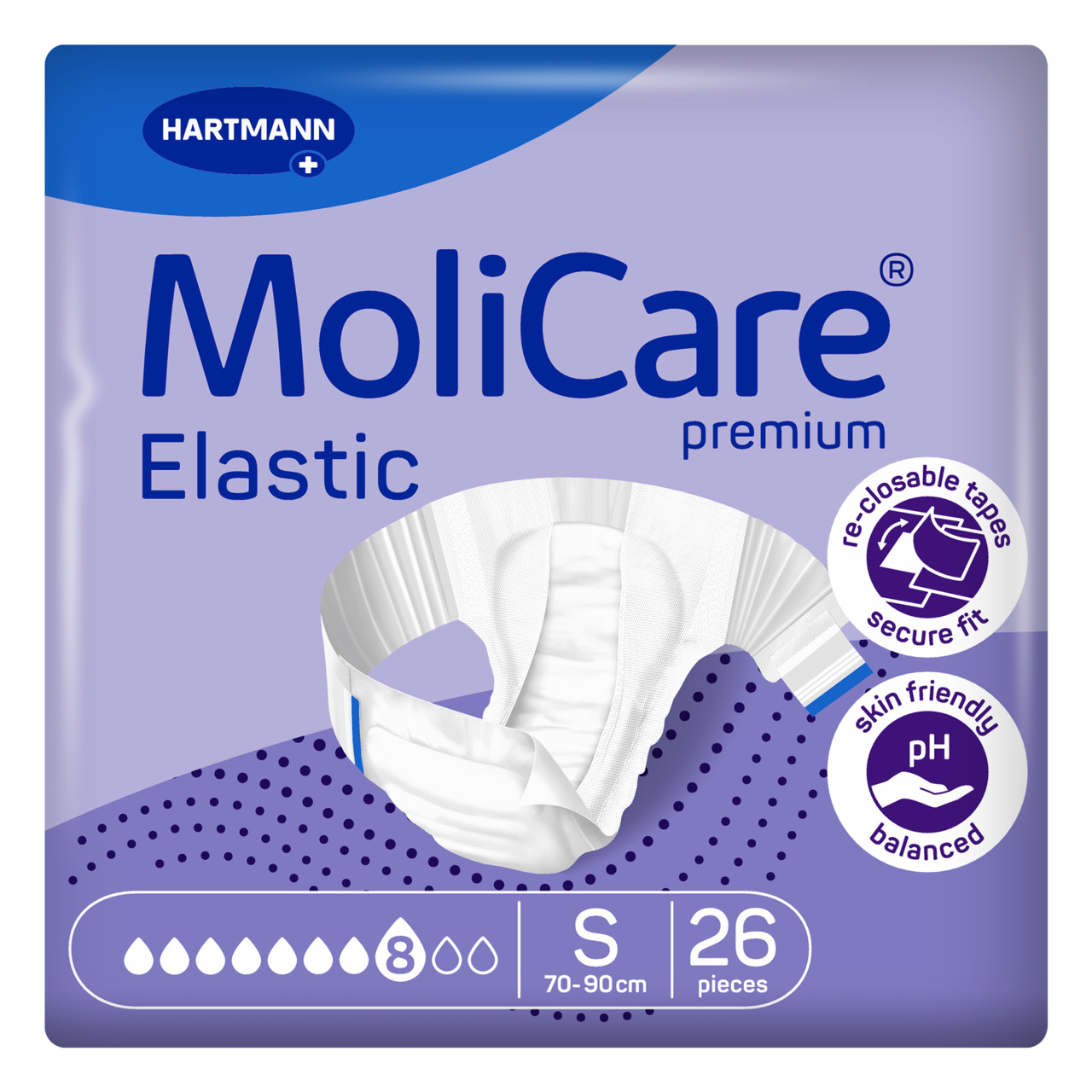 31341665 MRHI-MoliCare-Premium-Elastic-Size-S-8-drops-26-pieces MoliCare Premium Slip Elastic Πάνες νύχτας Νο Small 8 σταγόνων 26τεμ. - Image 1