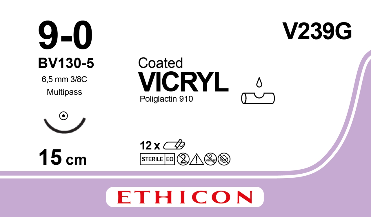 ramma-v239g-vicryl-9-0-65mm-12tem Ραμμα V239G Vicryl 9/0, 6,5mm (12τεμ) - Image 1