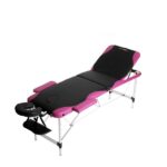Rea Massage κρεβάτι μασάζ 186x60cm-15kg - Μαύρο-Ροζ